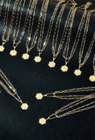 Double-sided, double-row brass hexagon initial necklace, jewelry fashion store miami, danias store miami jewelry , letter necklace miami store.