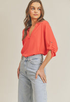 top, v neck top, sleeveless blouse