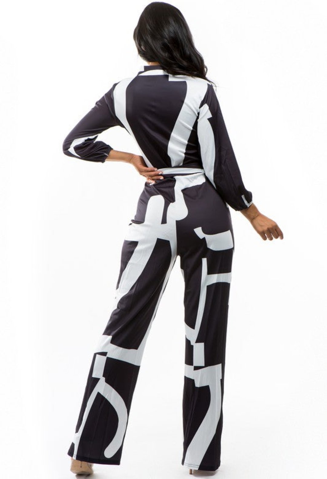 jumpsuit, black and white jumpsuit, sleeveless jumpsuit