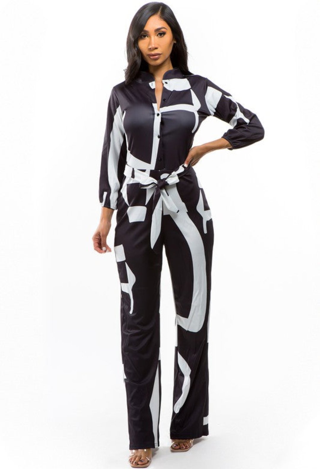 jumpsuit, black and white jumpsuit, sleeveless jumpsuit