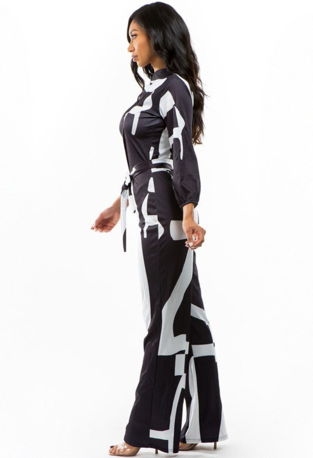 jumpsuit, white and black jumpsuit, sleeveless jumpsuit