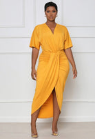 midi dress, yellow midi dress