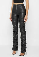 pants, foux leather pants, black pants