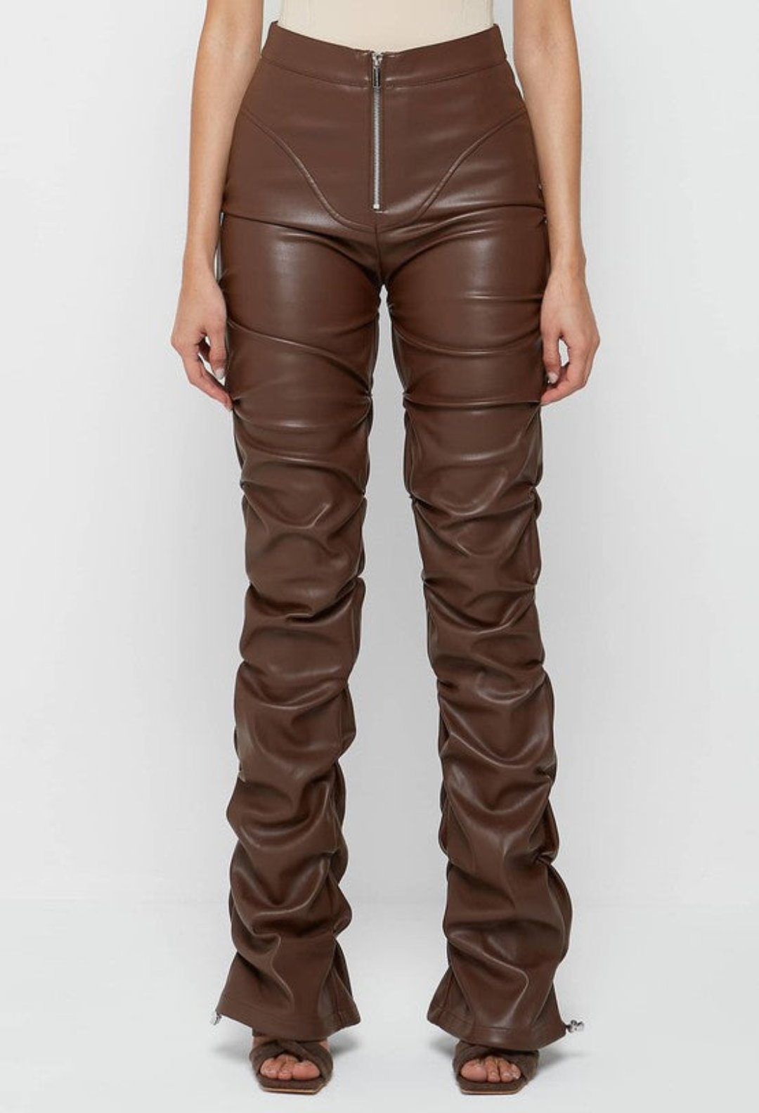 pants, faux leather pants,  camel pats