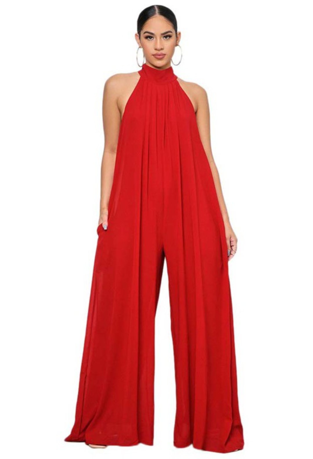 jumpsuit, red jumpsuit