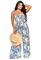 print jumpsuit, strapless jumpsuit