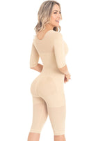 Full Girdle bodysuit, Front Closure, Fajas colombian girdle miami, boutique fashion miami, postpartum faja, fajas beige miami, fajas colombianas miami, fajas stores miami, fajas colombianas beige, Full bodysuit Girdle Beige