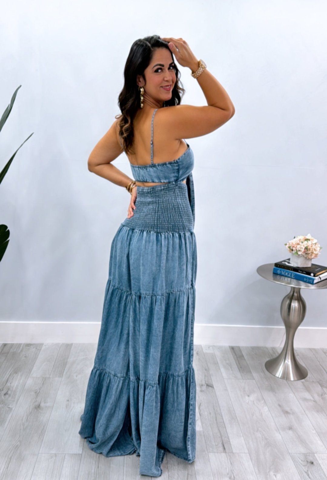 jumpsuit, denim jumpsuit, washed tencel wide leg jumpsuit