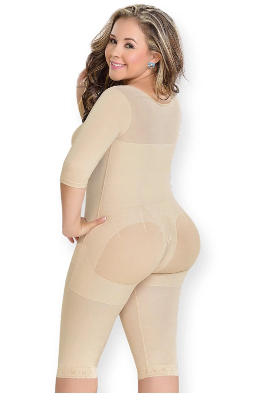 Full Girdle bodysuit, Front Closure, Fajas colombian girdle miami, boutique fashion miami, postpartum faja, fajas beige miami, fajas colombianas miami, fajas stores miami, fajas colombianas beige, Full bodysuit Girdle Beige