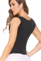 Ultra Weist  Vest black Girdle, Front Closure, Fajas colombian girdle miami, boutique fashion miami, postpartum faja, fajas black miami, fajas colombianas miami, fajas stores miami, fajas colombianas black