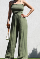 jumpsuit olive jumpsuit, open back jumpsuit