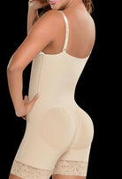 Strapless Mid Thigh Body Shaper for Women / Powernet , fajas colombianas miami, fajas stores miami, fajas colombianas beige, fajas beige, fajas postpartum